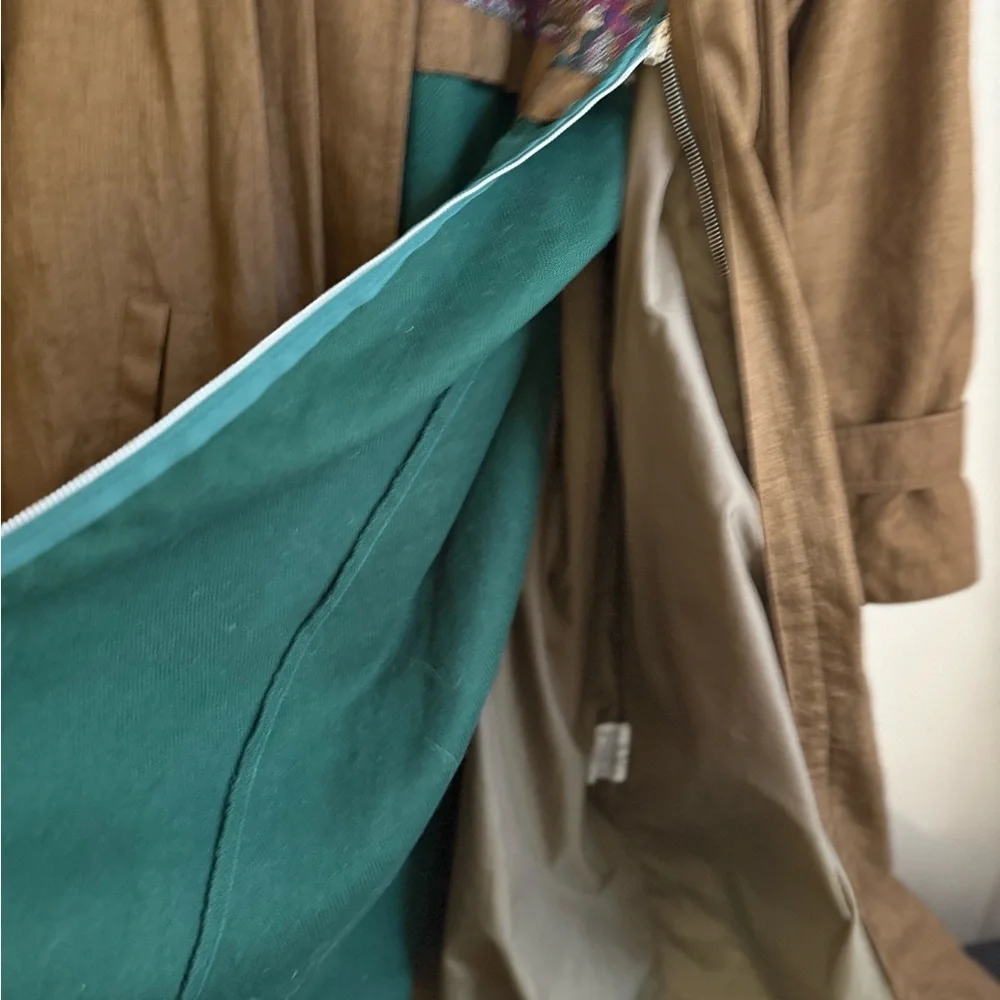 J. Gallery Vintage Petite Brown Spring Trench Coat – Made in Korea – Size 2 - Picture 5 of 12